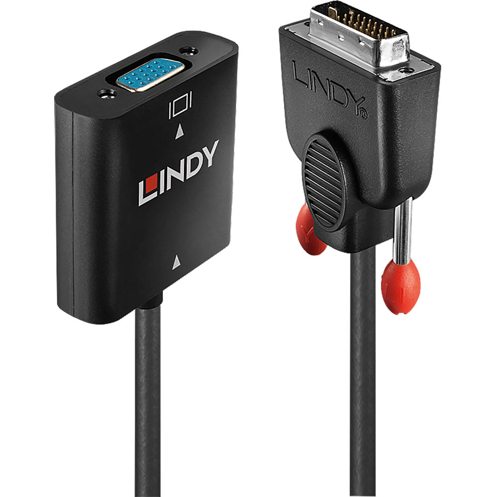 Image for LINDY 38189 DVI-D TO VGA CONVERTER BLACK from Office Fix - WE WILL BEAT ANY ADVERTISED PRICE BY 10%