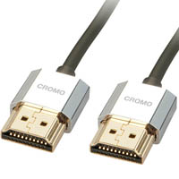 lindy 41671 cromo line slim high speed hdmi cable with ethernet 1m grey