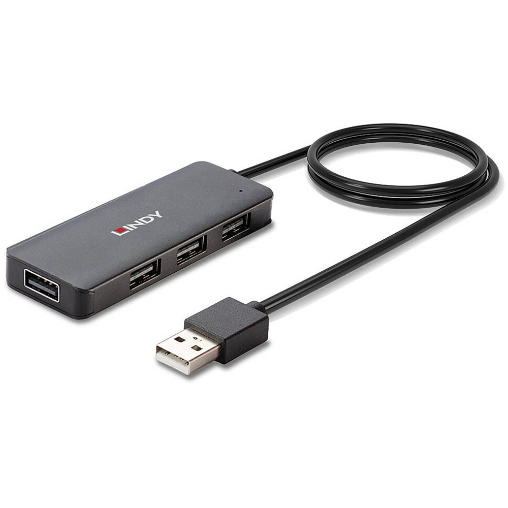 Image for LINDY 42986 4-PORT HUB USB-A 2.0 BLACK from That Office Place PICTON