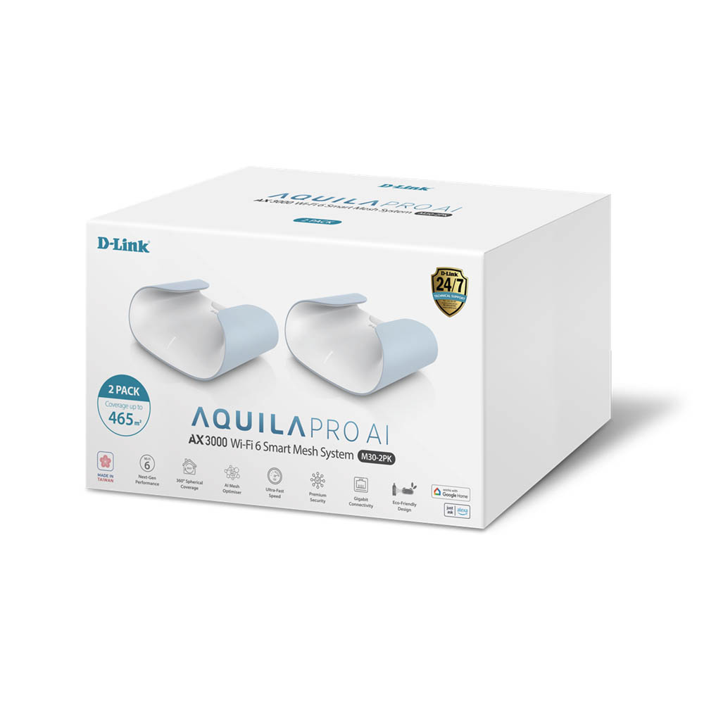D-LINK AQUILA PRO AI WIFI 6 SMART MESH ROUTER BLUE PACK 2 |  | 7117097