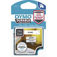 dymo 1978364 d1 durable label cassette tape 12mm x 5.5m black on white