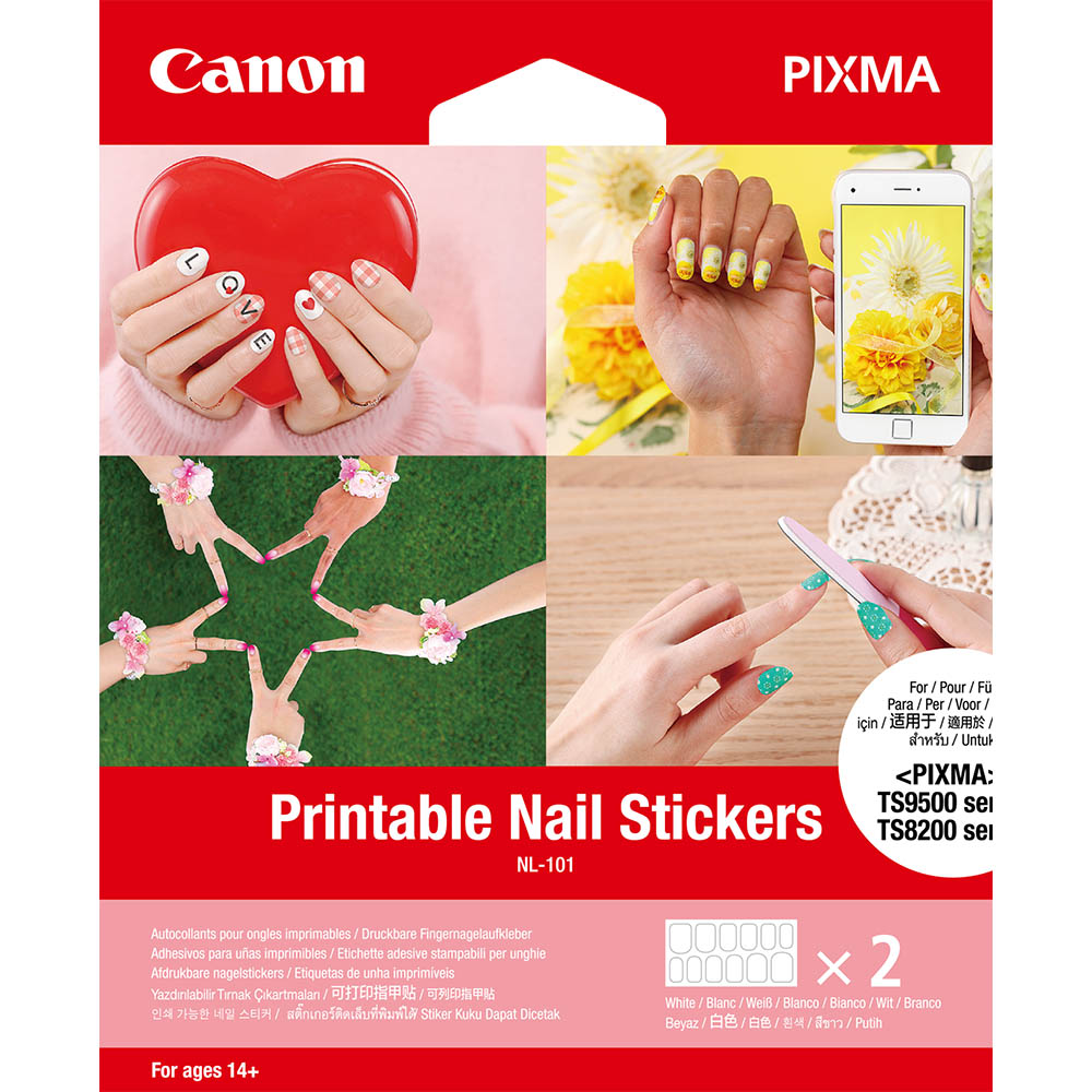 Image for CANON NL-101 PRINTABLE NAIL STICKERS PACK 2 SHEETS from Challenge Office Supplies