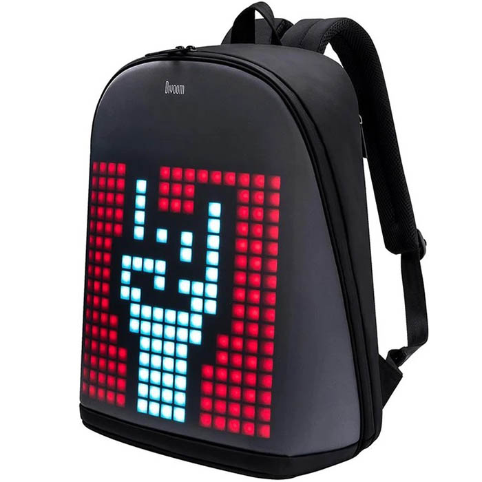 Image for DIVOOM PIXOO BACKPACK WITH 13 INCH PROGRAMMABLE PIXEL LED DISPLAY BLACK from Mitronics Corporation