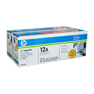 Image for HP Q2612AD 12A TONER CARTRIDGE BLACK PACK 2 from Memo Office and Art