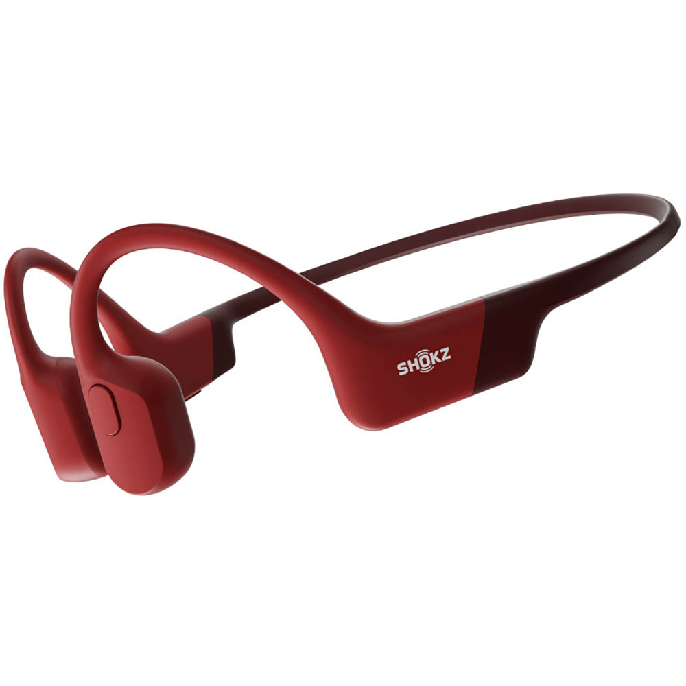 Image for SHOKZ OPENRUN WIRELESS BLUETOOTH BONE CONDUCTION HEADPHONES RED from York Stationers