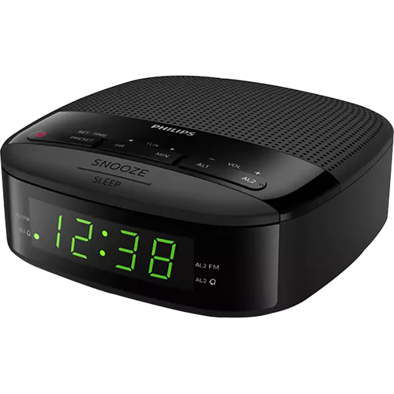 Image for PHILIPS CLOCK RADIO BLACK from Office Fix - WE WILL BEAT ANY ADVERTISED PRICE BY 10%