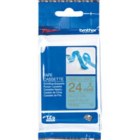 brother tze-rl54 ribbon tape 24mm gold on light blue