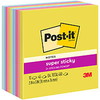 post-it 654-10ssjoy super sticky notes 76 x 76mm summer joy pack 10