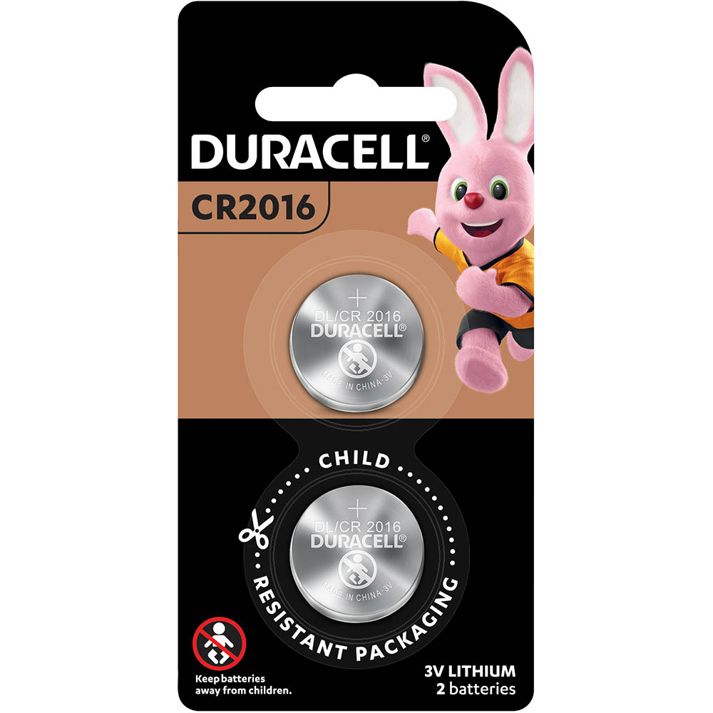 Image for DURACELL 2016 LITHIUM COIN 3V BATTERY PACK 2 from York Stationers