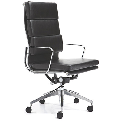 Image for MANTA MANAGERS CHAIR HIGH BACK ARMS LEATHER BLACK from Office Heaven