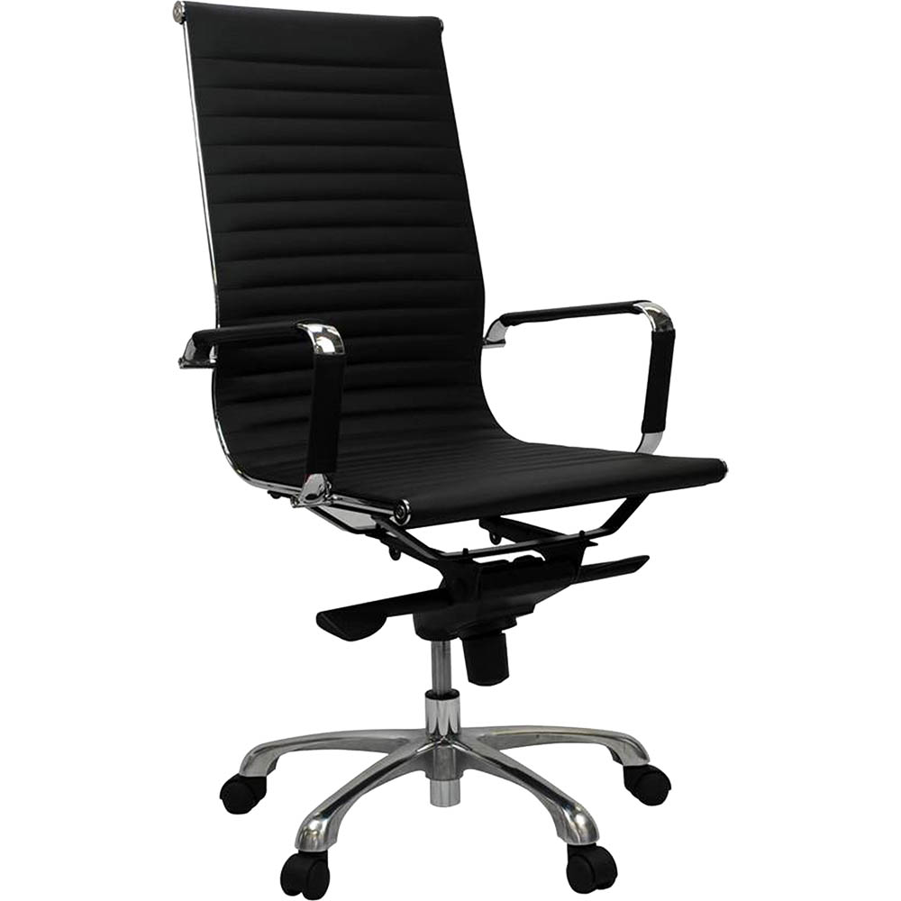 Image for AERO MANAGERS CHAIR HIGH BACK ARMS PU BLACK from SNOWS OFFICE SUPPLIES - Brisbane Family Company