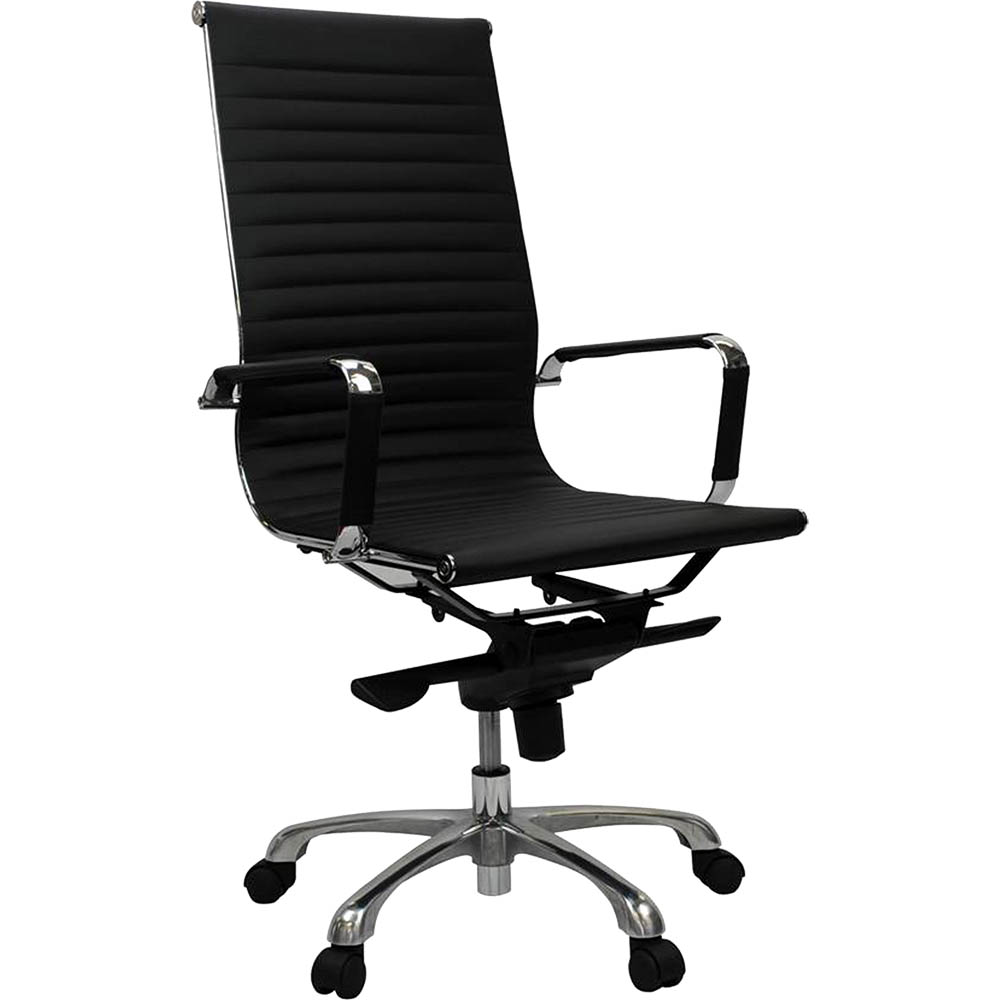 Image for AERO MANAGERS CHAIR HIGH BACK ARMS PU BLACK from Pinnacle Office Supplies