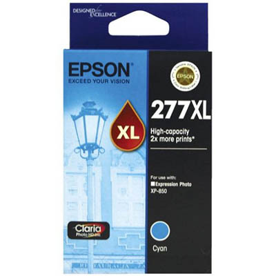 Image for EPSON 277XL INK CARTRIDGE HIGH YIELD CYAN from Mitronics Corporation