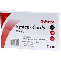 esselte ruled system cards 127 x 203mm white pack 100