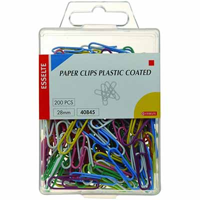 Image for ESSELTE COLOURED PAPER CLIP SMALL 28MM ASSORTED PACK 200 from BusinessWorld Computer & Stationery Warehouse