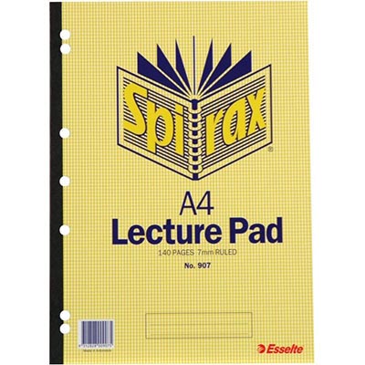 Image for SPIRAX 907 LECTURE BOOK 7MM RULED 7 HOLE PUNCHED SIDE OPEN GLUE BOUND 140 PAGE A4 from Challenge Office Supplies