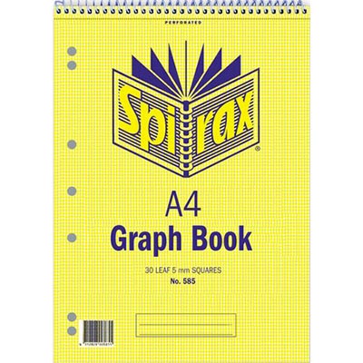 Image for SPIRAX GRAPH BOOK TOP OPEN 5MM 60 PAGE A4 from Memo Office and Art
