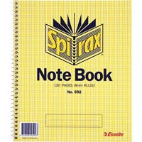 spirax 592 notebook spiral bound 8mm ruled 120 page 222 x 178mm