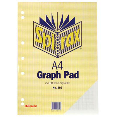 Image for SPIRAX GRAPH PAD TOP OPEN 2MM 25 LEAF A4 from ALLBIZ Office Supplies