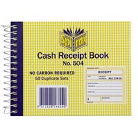 spirax 504 cash receipt book 102 x 127mm