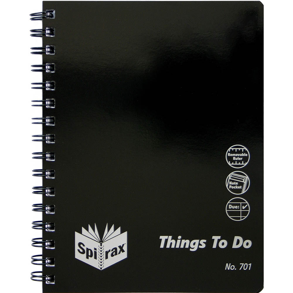 Image for SPIRAX 701 ORGANISER NOTEBOOK THINGS TO DO WIRO BOUND 96 PAGE A5 from Office Heaven