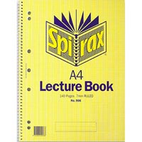 spirax 906 lecture book 7mm ruled 7 hole punched side open spiral bound 140 page a4
