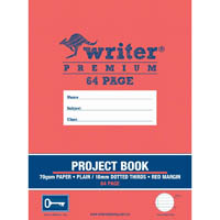 writer premium project book 18mm plain/dotted thirds 70gsm 64 page 330 x 240mm key