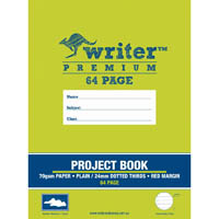 writer premium project book 24mm plain/dotted thirds 70gsm 64 page 330 x 240mm clouds