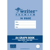 writer premium graph book 10mm 70gsm 96 page a4 hat