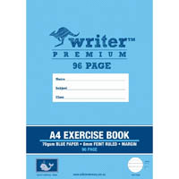 writer premium exercise book feint ruled 8mm 75gsm 96 page a4 whale