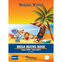 writer premium mega activity maths book 10mm grid 64 page 330 x 240mm wonder 5
