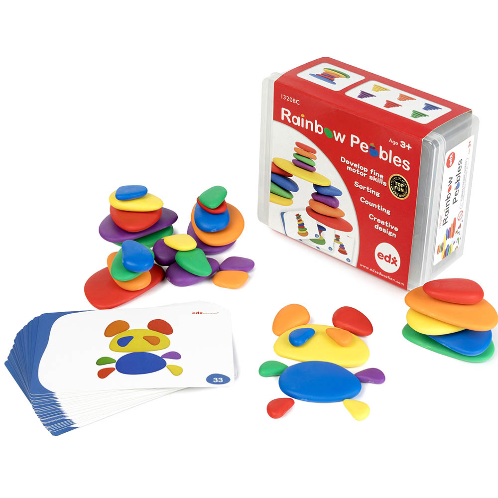 Image for EDX RAINBOW PEBBLES PLASTIC CONTAINER ASSORTED from Office Heaven