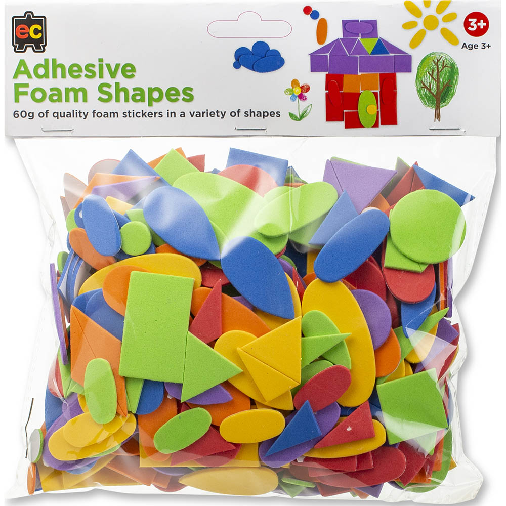 Image for EDUCATIONAL COLOURS ADHESIVE FOAM SHAPES 60G from Office Heaven