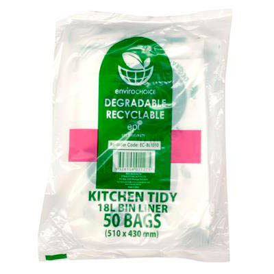 Image for ENVIROCHOICE BIN LINER DEGRADEABLE HIGH DENSITY 18 LITRE CLEAR PACK 50 from That Office Place PICTON