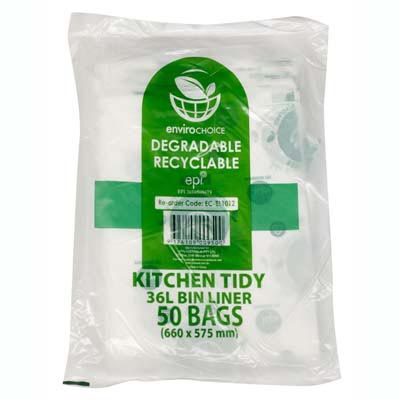 Image for ENVIROCHOICE BIN LINER DEGRADEABLE HIGH DENSITY 36 LITRE CLEAR PACK 50 from BusinessWorld Computer & Stationery Warehouse