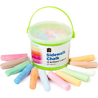 educational colours sidewalk chalk assorted bucket 24