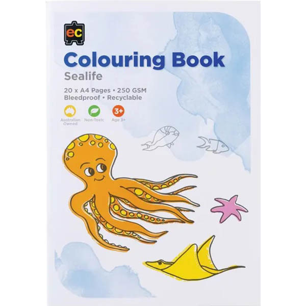 Image for EDUCATIONAL COLOURS SEA LIFE COLOURING BOOK 250GSM 20 PAGE A4 from That Office Place PICTON