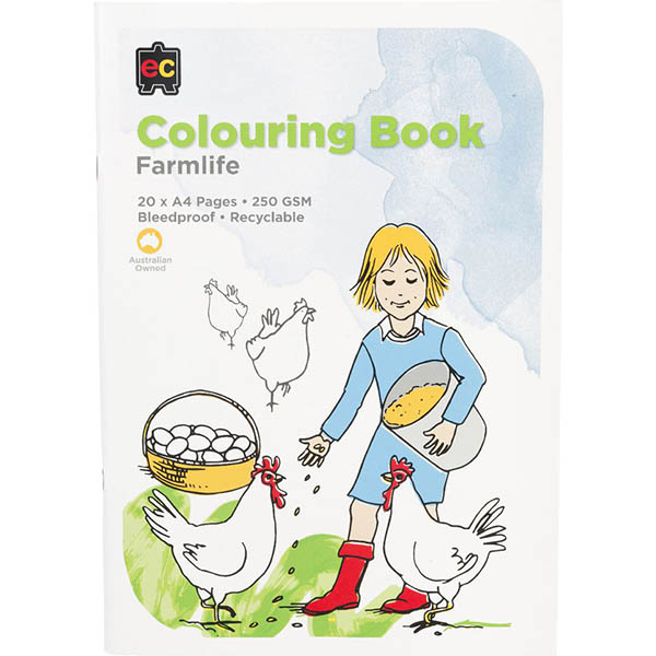 Image for EDUCATIONAL COLOURS FARMLIFE COLOURING BOOK 250GSM 20 PAGE A4 from Memo Office and Art