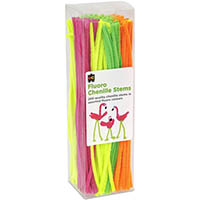 educational colours chenille stems 300mm fluoro assorted pack 200