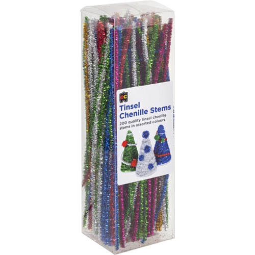 Image for EDUCATIONAL COLOURS CHENILLE STEMS 300MM ASSORTED TINSEL PACK 200 from That Office Place PICTON