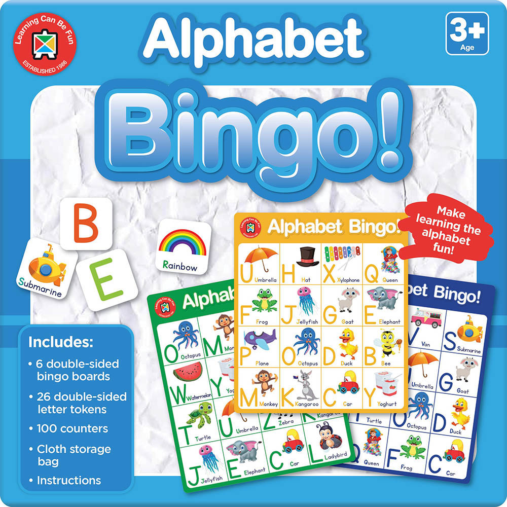 Image for LEARNING CAN BE FUN BINGO CARDS ALPHABET from Clipboard Stationers & Art Supplies