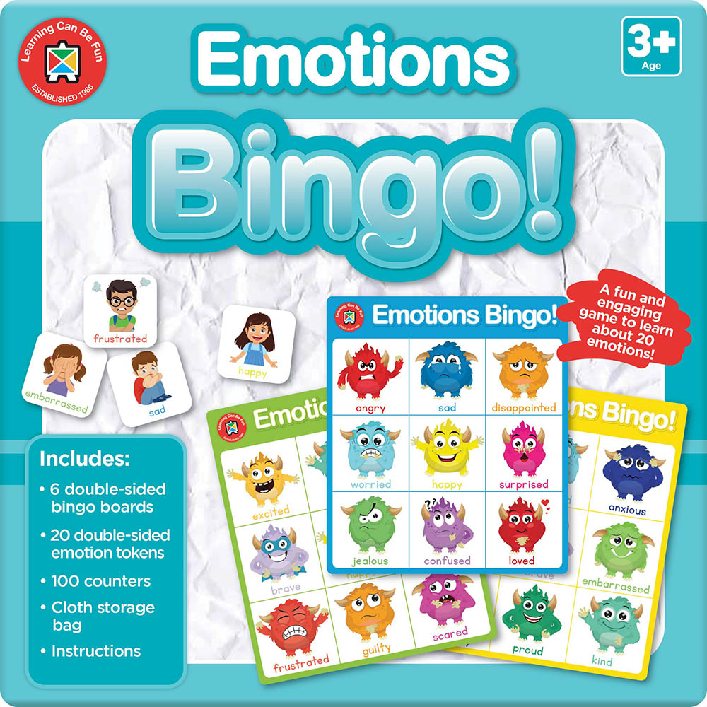 Image for LEARNING CAN BE FUN BINGO CARDS EMOTIONS from Clipboard Stationers & Art Supplies