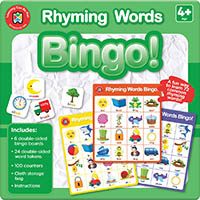 learning can be fun bingo cards rhyming words