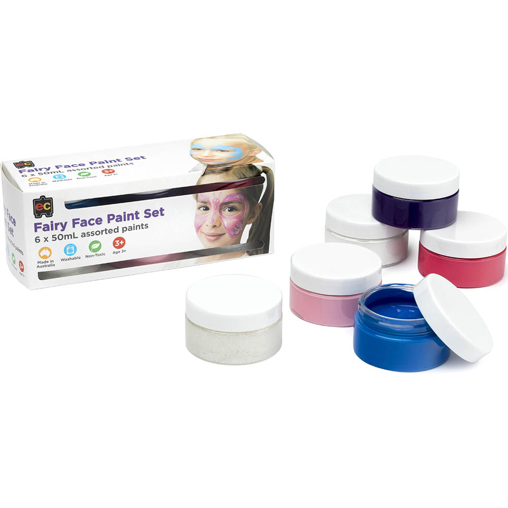 Image for EDUCATIONAL COLOURS FAIRY FACE AND BODY PAINT 50ML ASSORTED PACK 6 from That Office Place PICTON
