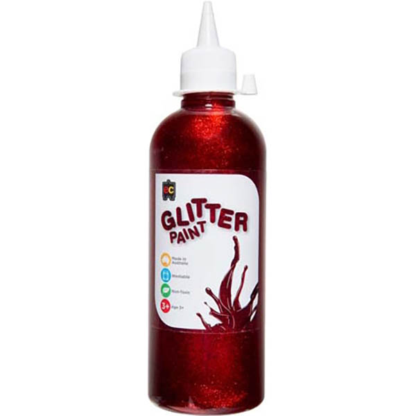 Image for EDUCATIONAL COLOURS GLITTER PAINT 500ML RED from Clipboard Stationers & Art Supplies