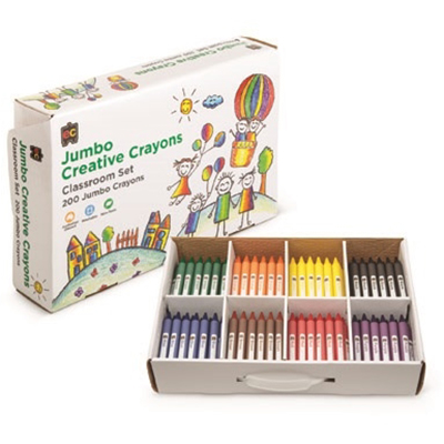 Image for EDUCATIONAL COLOURS JUMBO CREATIVE CRAYONS ASSORTED CLASSPACK 200 from York Stationers