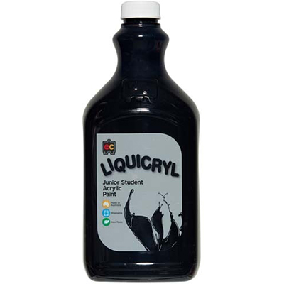 Image for EDUCATIONAL COLOURS LIQUICRYL JUNIOR STUDENT PAINT 2 LITRE BLACK from York Stationers