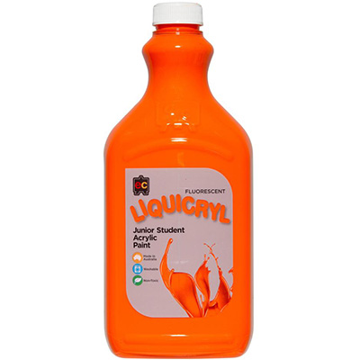 Image for EDUCATIONAL COLOURS LIQUICRYL JUNIOR STUDENT PAINT 2 LITRE ORANGE from Clipboard Stationers & Art Supplies