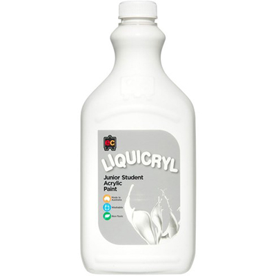 Image for EDUCATIONAL COLOURS LIQUICRYL JUNIOR STUDENT PAINT 2 LITRE WHITE from Memo Office and Art