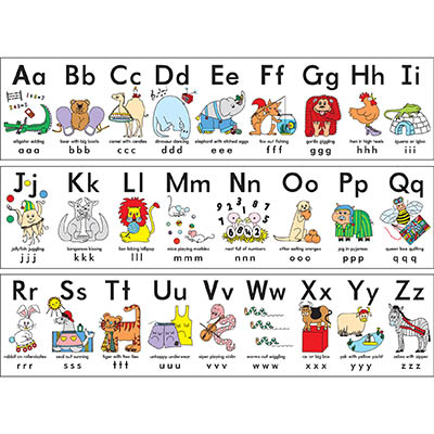 Image for LEARNING CAN BE FUN WALL CHART SILLY ALPHABET FRIEZE PACK 3 from SNOWS OFFICE SUPPLIES - Brisbane Family Company